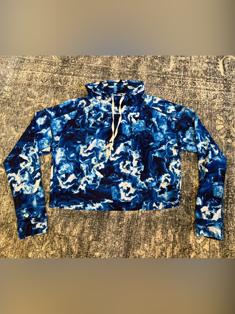 Speedo Blue & White Marble Swim Top
